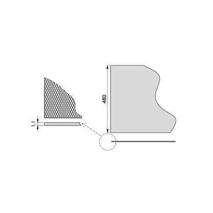 Emuca Tappeto antiscivolo per cassetti, Minirhomb, lunghezza 20m x 480mm, Tecnoplastica, Grigio antracite
