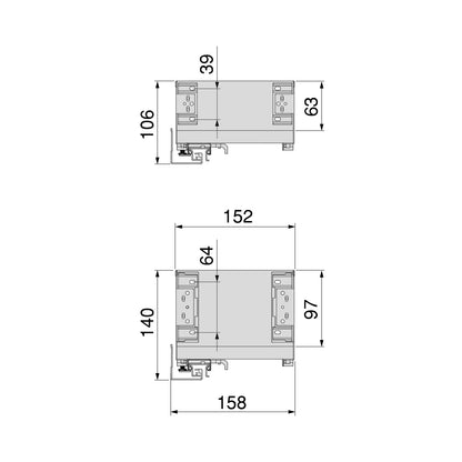 Emuca Portabottiglie laterale estraibile Titane Simplex con chiusura soft, modulo 200 mm, Grigio antracite