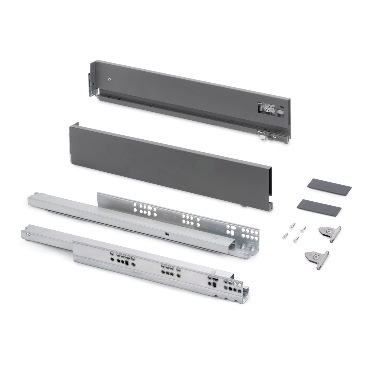 Cassetto esterno Vertex, 40kg, altezza 93mm e regolazione 3D per pannello da 18mm