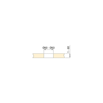 Emuca Multiconnettore estraibile Vertikal Push 60, diametro 60 mm, 3 prese Schuko, 1 USB tipo A, 1 USB tipo C, Acciaio e Tecnoplastica, Acciaio inossidabile