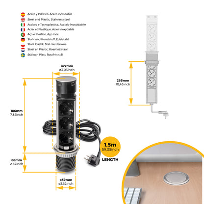 Multiconnettore Vertikal Push 60 (Ø60mm)