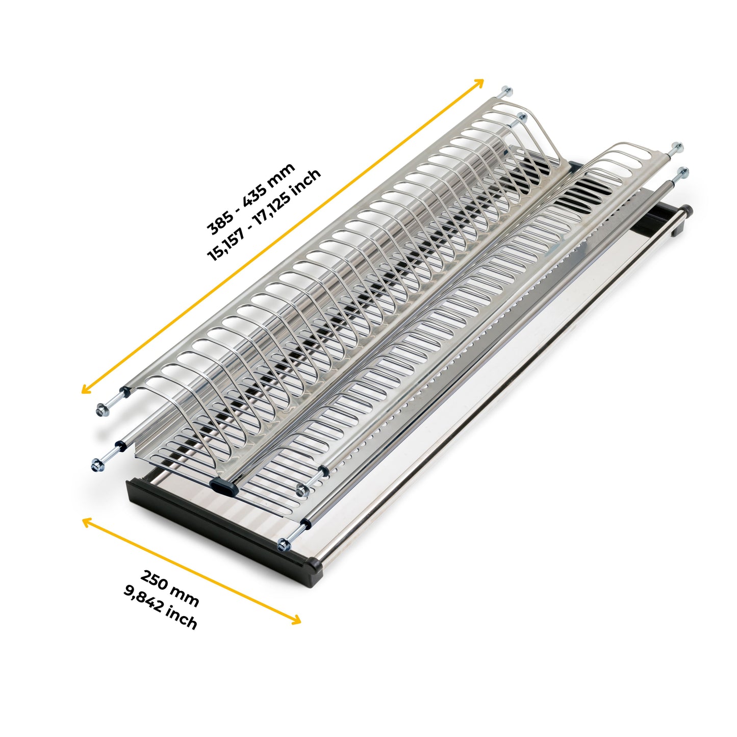Emuca Scolapiatti acciaio inossidabile Drynox, modulo 450 mm, Acciaio inossidabile