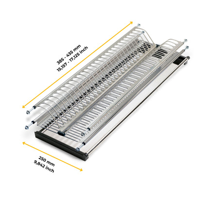 Emuca Scolapiatti acciaio inossidabile Drynox, modulo 450 mm, Acciaio inossidabile