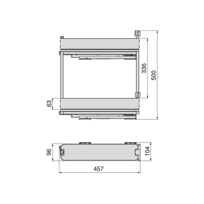 Emuca Portabottiglie laterale estraibile Harmony con chiusura soft, Modulo larghezza 150mm altezza 700mm, Acciaio e Legno, Grigio antracite