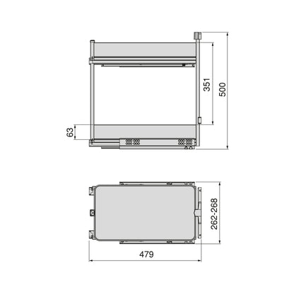 Emuca Carrello estraibile Harmony con chiusura soft, Modulo larghezza 300mm altezza 700mm, Acciaio e Legno, Grigio antracite