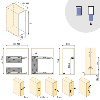 Carrello estraibile Harmony con chiusura soft