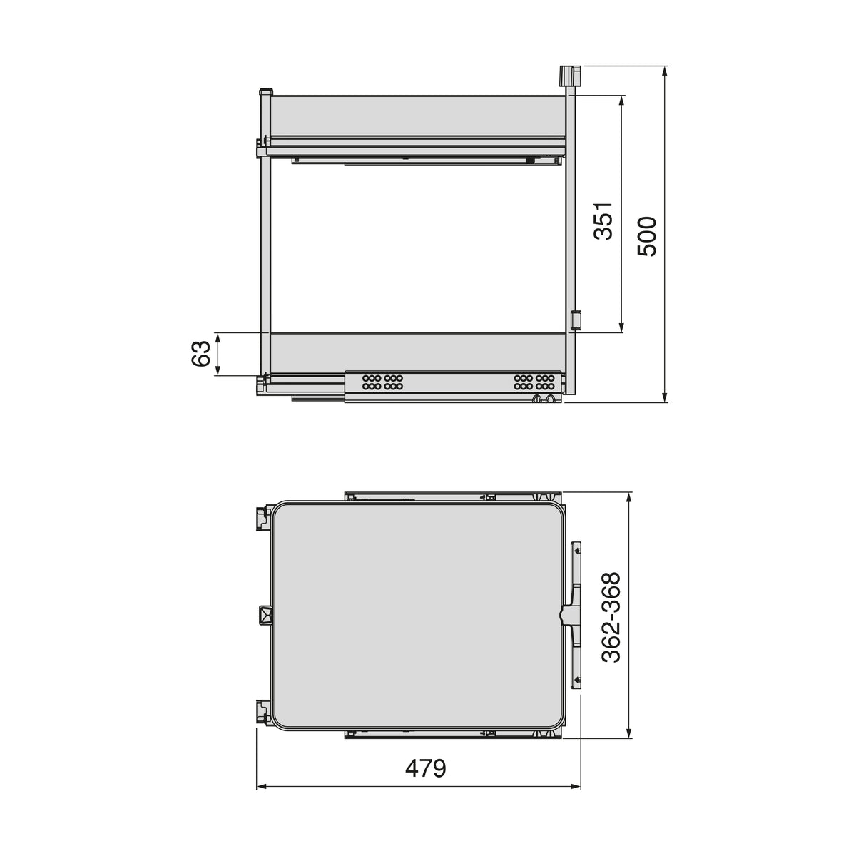 Carrello estraibile Harmony con chiusura soft