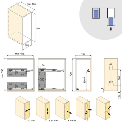 Carrello estraibile Harmony con chiusura soft