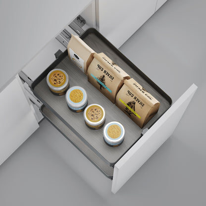 Emuca Carrello estraibile Harmony con chiusura soft, Modulo larghezza 400mm altezza 700mm, Acciaio e Legno, Grigio antracite