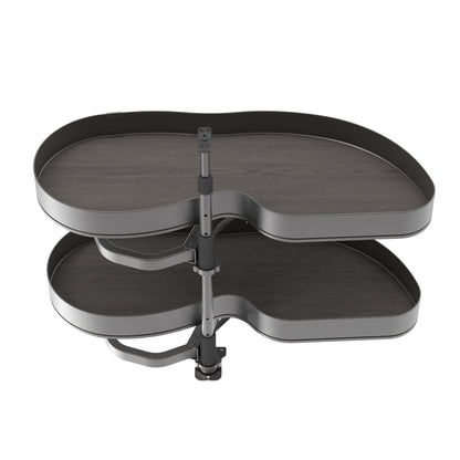Emuca Angolare Lake Harmony per mobili da cucina, Destra, Altezza regolabile, Acciaio e legno, Grigio antracite