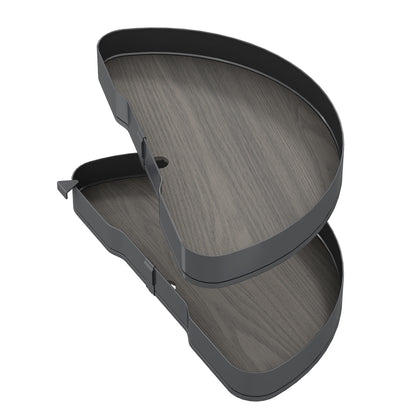 Emuca Coppia di cestelli girevoli Harmony semicircolare, Modulo larghezza 800mm, Altezza regolabile, Acciaio e Legno, Grigio antracite