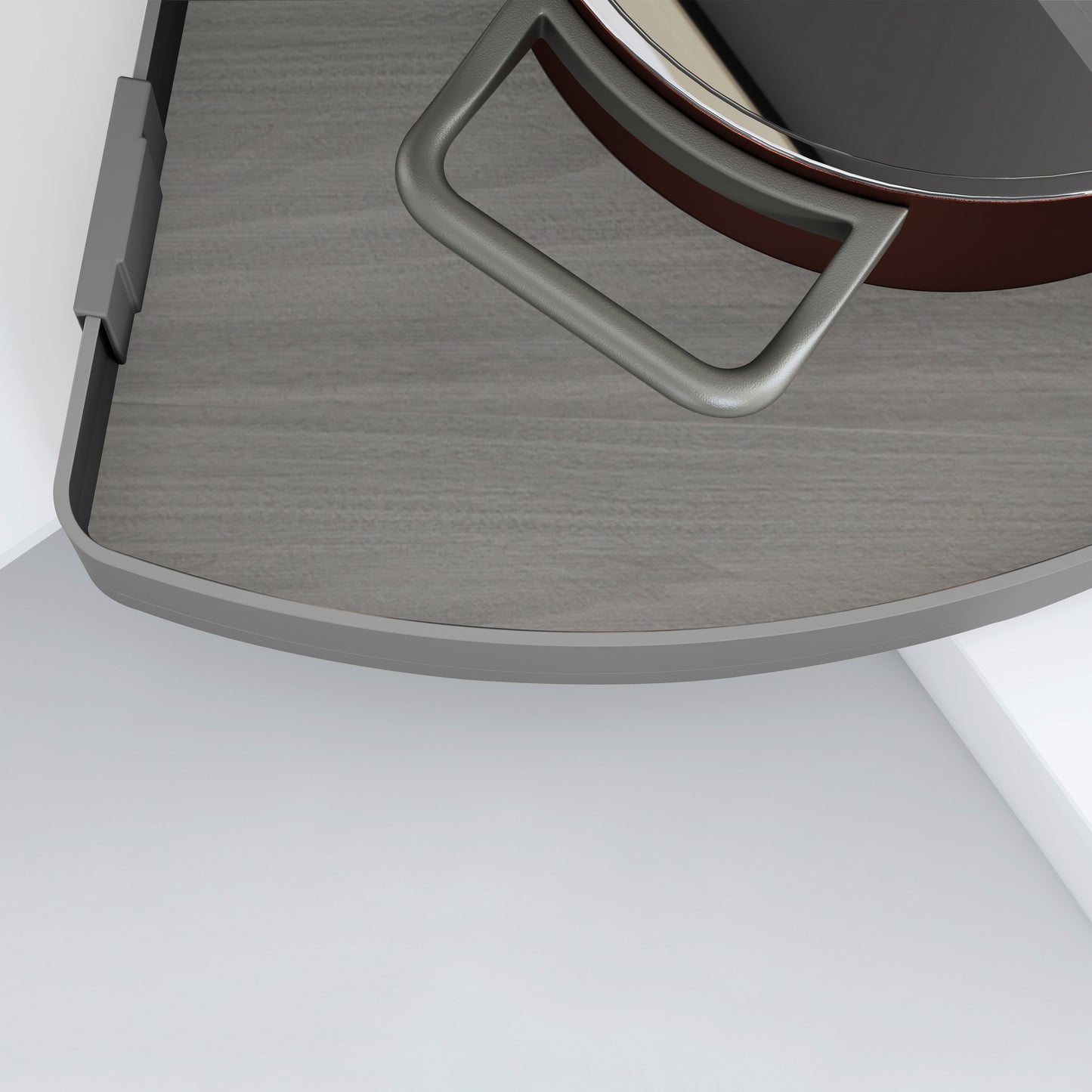 Emuca Coppia di cestelli girevole Harmony 3/4, Modulo larghezza 800mm, Altezza regolabile, Acciaio e Legno, Grigio antracite