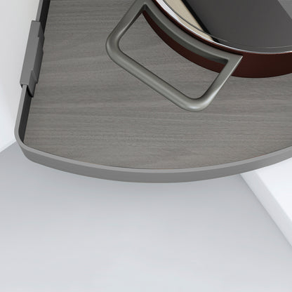 Emuca Coppia di cestelli girevole Harmony 3/4, Modulo larghezza 800mm, Altezza regolabile, Acciaio e Legno, Grigio antracite