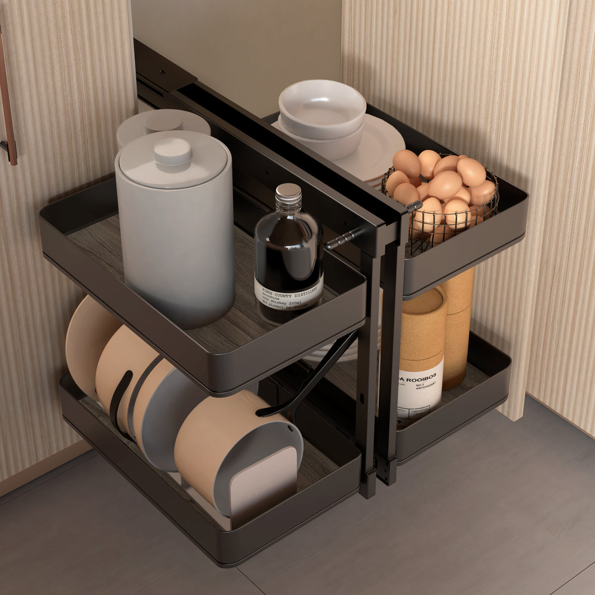 Sistema angolare articolato estraibile Harmony per mobile da cucina