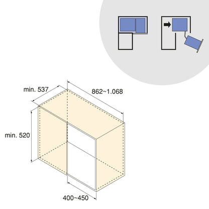 Emuca Sistema estraibile Harmony per mobili da cucina, Destra, Acciaio e Legno, Grigio antracite