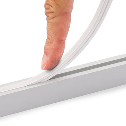 Emuca Kit barra per armadio Luxe, striscia LED 4,5x8 Neonlynx V, sensore di movimento RF Smart e convertitore Smart (24V DC), lunghezza 900mm, Luce Bianco calda 2.700K, Tecnoplastica e Alluminio, Anodizzato opaco