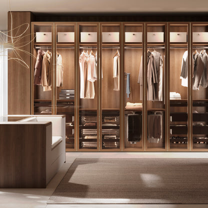 Emuca Kit barra per armadio Luxe, striscia LED 4,5x8 Neonlynx V, sensore di movimento RF Smart e convertitore Smart (24V DC), lunghezza 900mm, Luce Bianco calda 2.700K, Tecnoplastica e Alluminio, Titanio