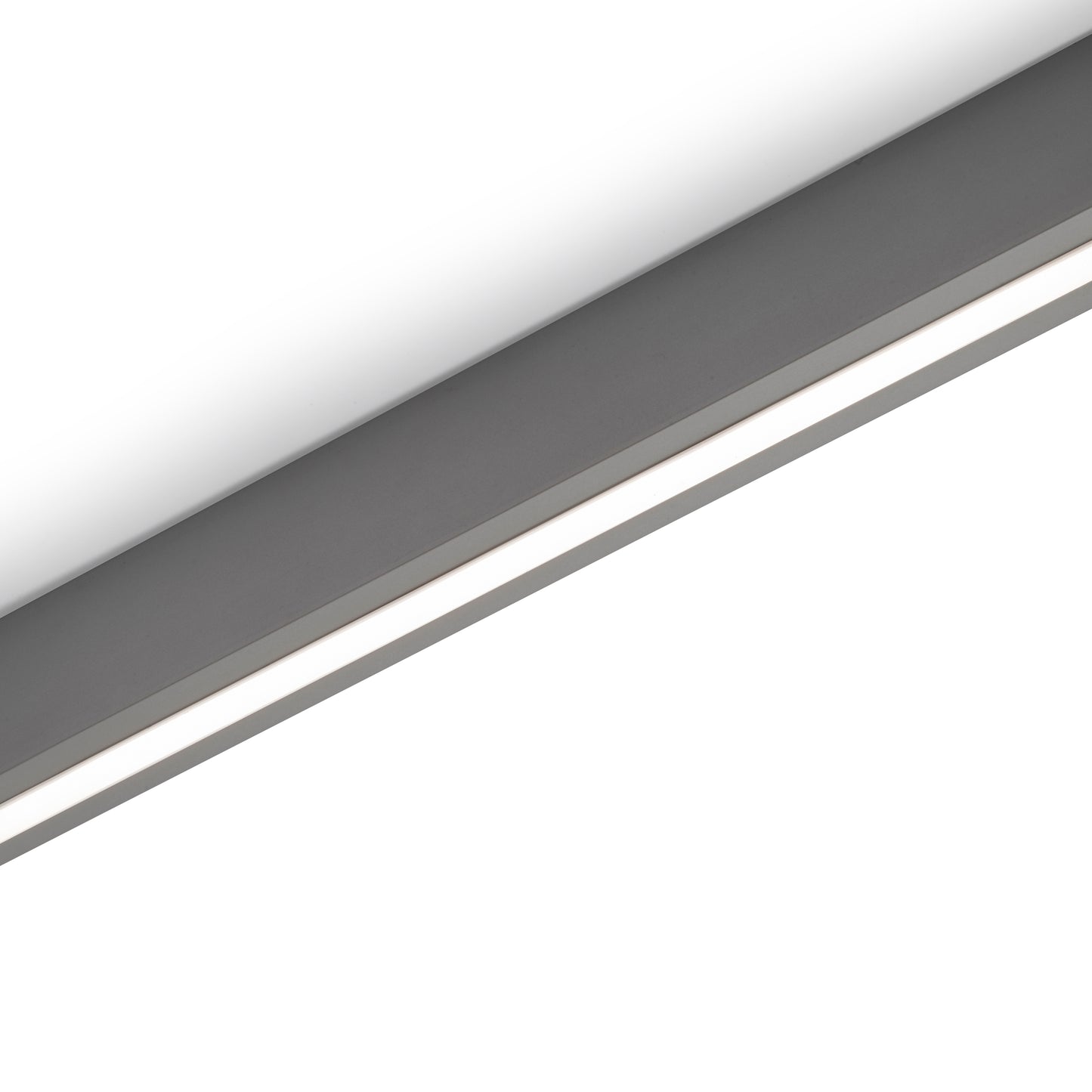 Emuca Kit barra per armadio Luxe, striscia LED 4,5x8 Neonlynx V, sensore di movimento RF Smart e convertitore Smart (24V DC), lunghezza 900mm, Luce Bianco calda 2.700K, Tecnoplastica e Alluminio, Titanio