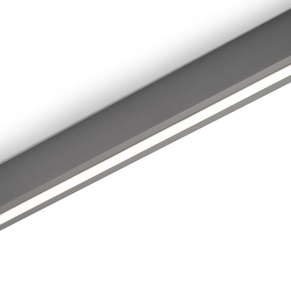 Emuca Kit barra per armadio Luxe, striscia LED 4,5x8 Neonlynx V, sensore di movimento RF Smart e convertitore Smart (24V DC), lunghezza 900mm, Luce Bianco calda 2.700K, Tecnoplastica e Alluminio, Titanio