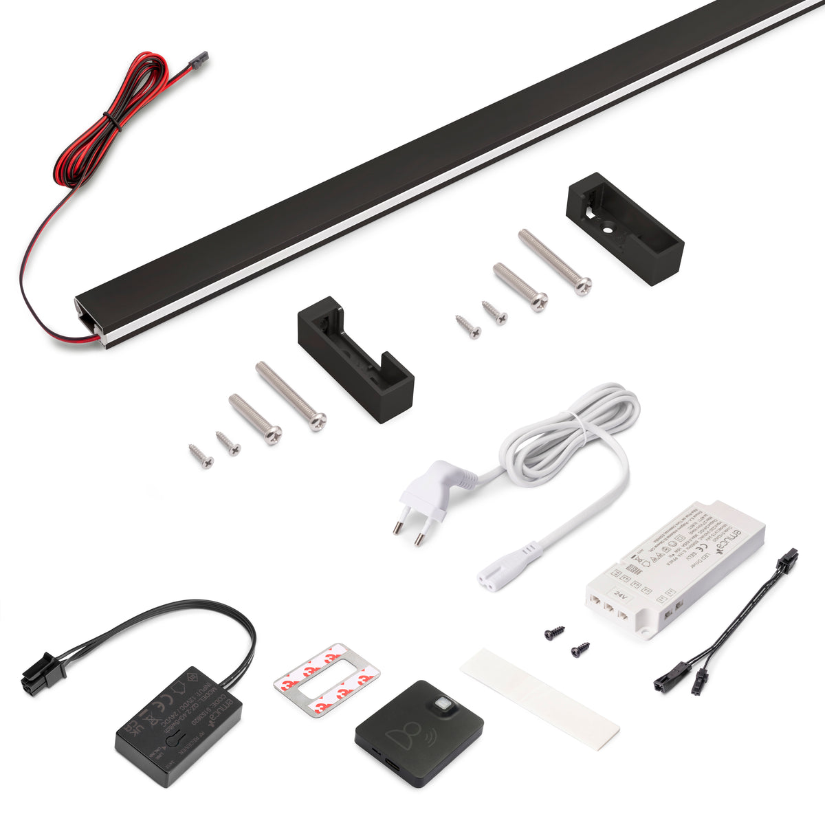 Kit barra per armadio Luxe, striscia LED 4,5x8 Neonlynx V, sensore di movimento RF Smart e convertitore Smart (24V DC)