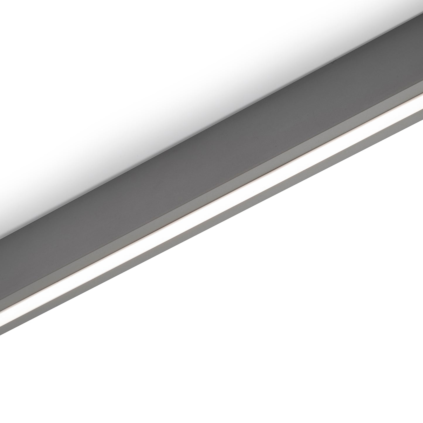 Emuca Kit barra per armadio Luxe, striscia LED 4,5x8 Neonlynx V, sensore di movimento RF Smart e convertitore Smart (24V DC), lunghezza 1.150mm, Luce Bianco calda 2.700K, Tecnoplastica e Alluminio, Titanio