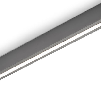 Emuca Kit barra per armadio Luxe, striscia LED 4,5x8 Neonlynx V, sensore di movimento RF Smart e convertitore Smart (24V DC), lunghezza 1.150mm, Luce Bianco calda 2.700K, Tecnoplastica e Alluminio, Titanio