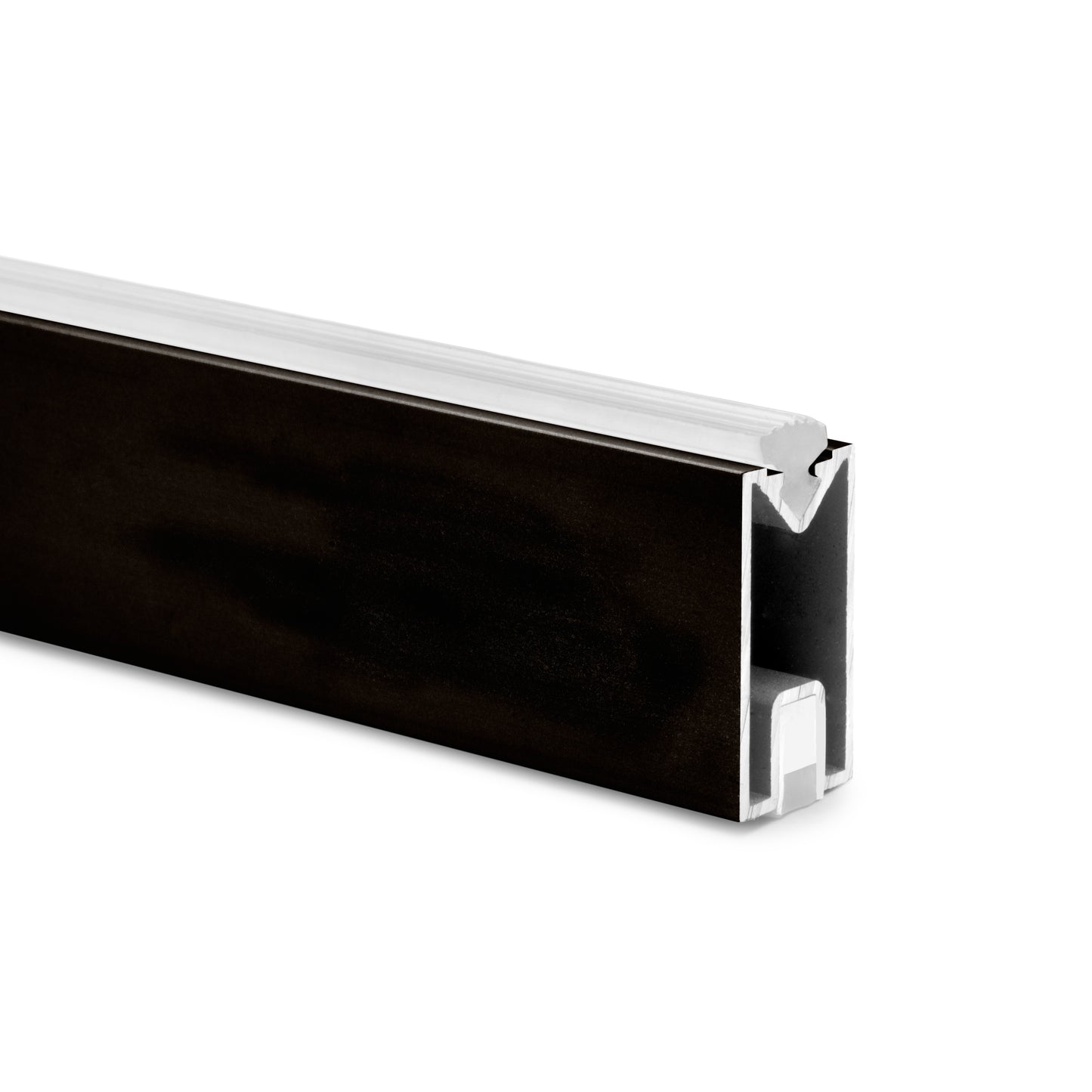 Emuca Kit barra per armadio Luxe, striscia LED 4,5x8 Neonlynx V, sensore di movimento RF Smart e convertitore Smart (24V DC), lunghezza 1.150mm, Luce Bianco calda 2.700K, Tecnoplastica e Alluminio, Nero testurizzato