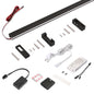 Emuca Kit barra per armadio Luxe, striscia LED 4,5x8 Neonlynx V, sensore di movimento RF Smart e convertitore Smart (24V DC), lunghezza 1.150mm, Luce Bianco calda 2.700K, Tecnoplastica e Alluminio, Nero testurizzato