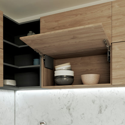 Emuca Braccetto per ante a ribalta verso l'alto Altius Lift, Forza 1100-2900 (medium=M), Acciaio e tecnoplastica, Grigio antracite