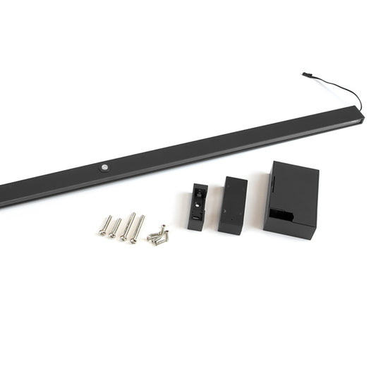 Emuca Barra Appendiabiti per armadi con luce LED Castor, batteria estraibile e sensore di movimento, L708 mm, Tecnoplastica e alluminio, Nero testurizzato