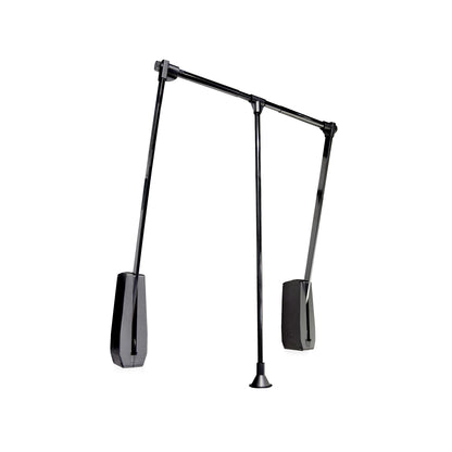 Emuca Appendiabiti da parete Hang, larghezza regolabile 600-830 mm, Acciaio e Tecnoplastica, Verniciato nero