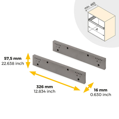 Emuca Set di 2 distanziale laterale per telaio Quartz, Tecnoplastica, Titanio