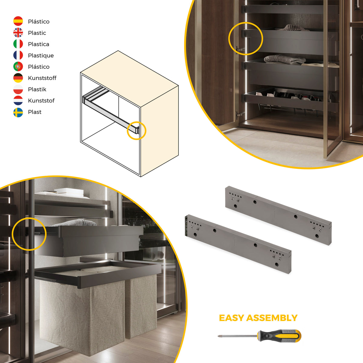 Set di 2 distanziale laterale per telaio Quartz