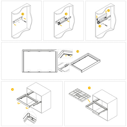 Kit cassetto organizzatore e telaio regolabile Quartz per armadi, chiusura ammortizzata e estrazione totale
