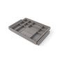Emuca Kit cassetto organizzatore e telaio regolabile Quartz per armadi, chiusura ammortizzata e estrazione totale, modulo da 70 cm, finitura titanio
