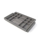 Emuca Kit cassetto organizzatore e telaio regolabile Quartz per armadi, chiusura ammortizzata e estrazione totale, modulo da 80 cm, finitura titanio
