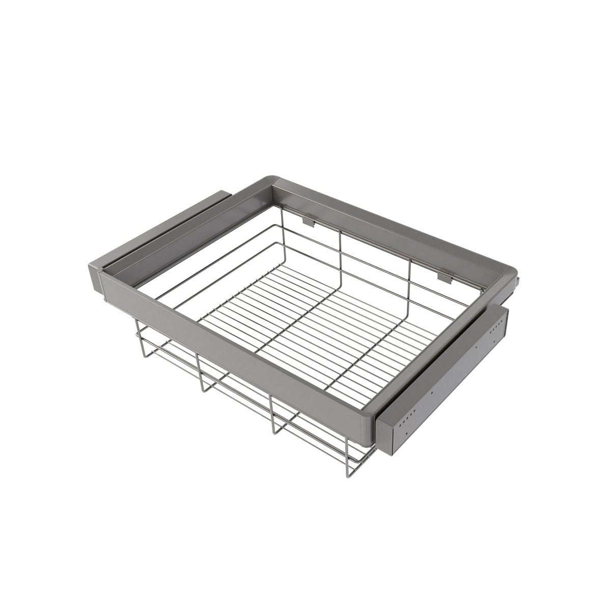 Kit cassetto in filo metallico e telaio regolabile Quartz per armadi, chiusura ammortizzata e estrazione totale