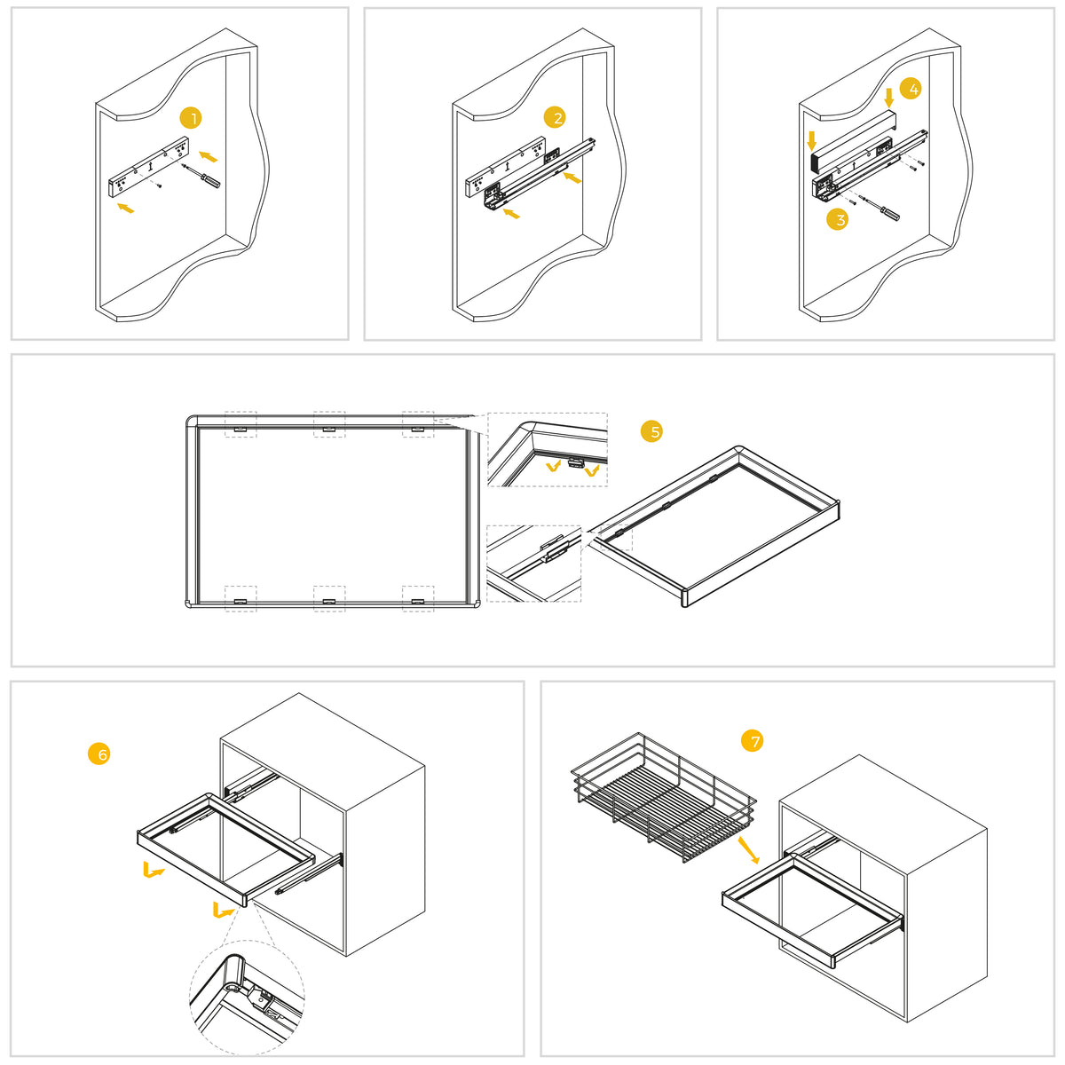 Kit  cassetto portascarpe e telaio regolabile Quartz per armadi, chiusura ammortizzata e estrazione totale