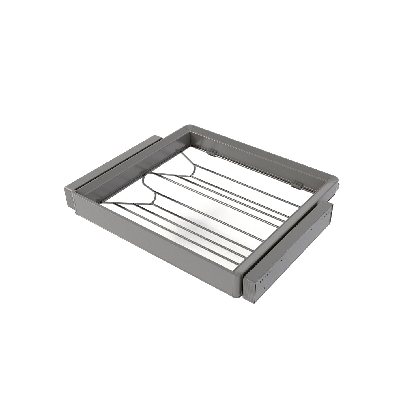 Emuca Kit  cassetto portascarpe e telaio regolabile Quartz per armadi, chiusura ammortizzata e estrazione totale,, modulo 60 cm, finitura Titanio
