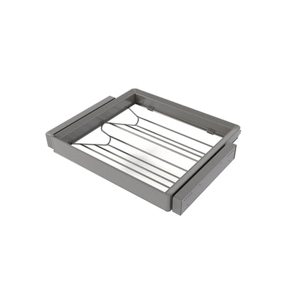 Emuca Kit  cassetto portascarpe e telaio regolabile Quartz per armadi, chiusura ammortizzata e estrazione totale,, modulo 60 cm, finitura Titanio