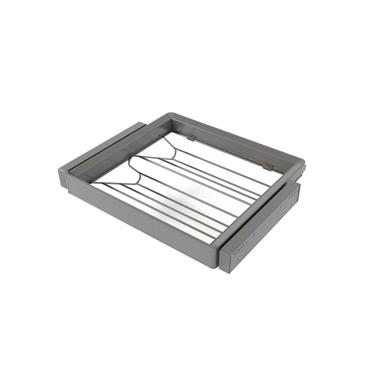 Kit  cassetto portascarpe e telaio regolabile Quartz per armadi, chiusura ammortizzata e estrazione totale