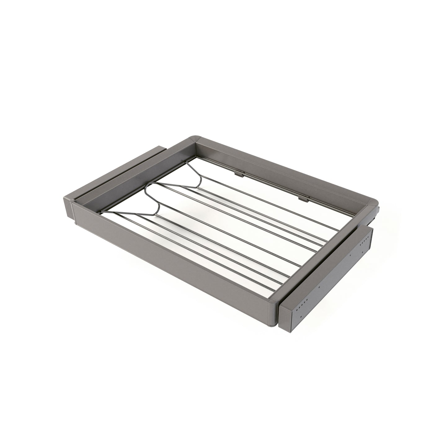 Emuca Kit  cassetto portascarpe e telaio regolabile Quartz per armadi, chiusura ammortizzata e estrazione totale, modulo 70 cm, finitura Titanio