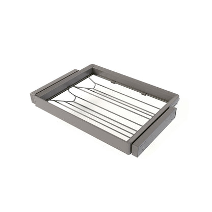 Emuca Kit  cassetto portascarpe e telaio regolabile Quartz per armadi, chiusura ammortizzata e estrazione totale, modulo 70 cm, finitura Titanio