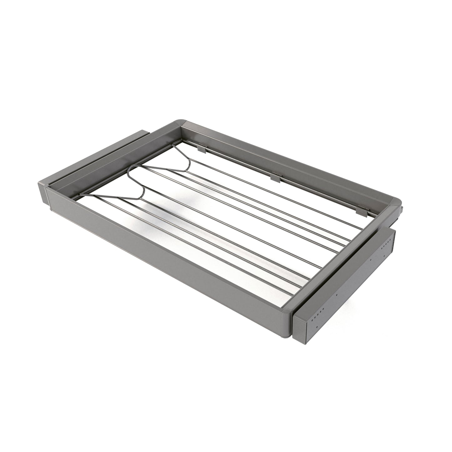 Emuca Kit  cassetto portascarpe e telaio regolabile Quartz per armadi, chiusura ammortizzata e estrazione totale, modulo 80 cm, finitura Titanio