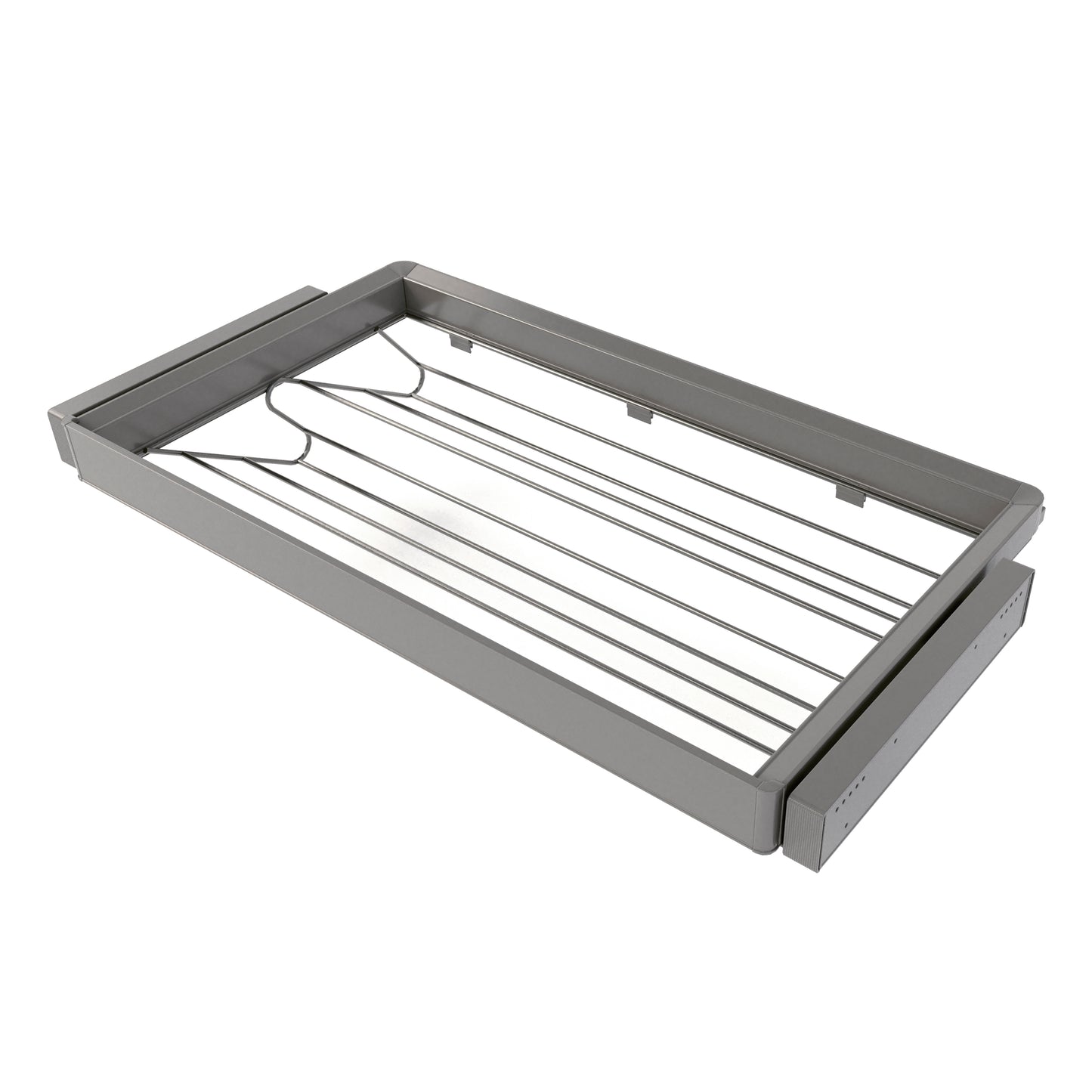Emuca Kit  cassetto portascarpe e telaio regolabile Quartz per armadi, chiusura ammortizzata e estrazione totale, modulo 90 cm, finitura Titanio