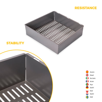 Kit  cassetto metallico e telaio regolabile Quartz per armadi, chiusura ammortizzata e estrazione totale