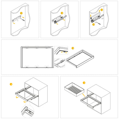 Kit  cassetto metallico e telaio regolabile Quartz per armadi, chiusura ammortizzata e estrazione totale