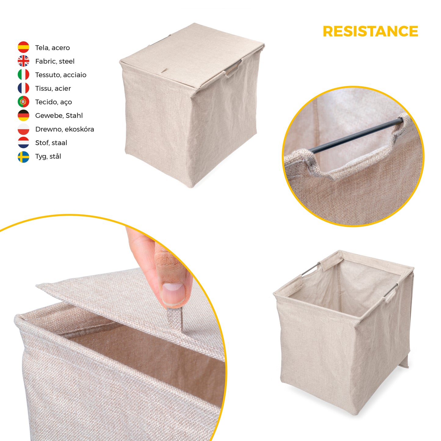 Emuca Kit  vassoio ausiliario, cesto portabiancheria e telaio regolabile Quartz per armadi, chiusura ammortizzata e estrazione totale, modulo 60 cm, finitura Titanio