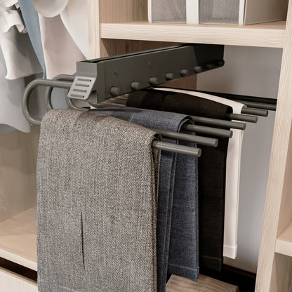 Emuca Portapantaloni estraibile, Sinistro, Acciaio e Tecnoplastica, Titanio