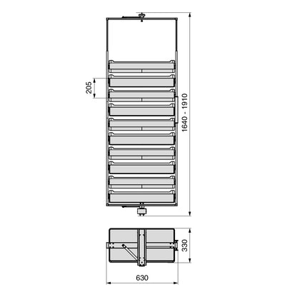 Emuca Porta scarpe girevole per interni armadio Quartz, H1640mm, Modulo 800 mm, Acciaio, Alluminio, Legno, Titanio